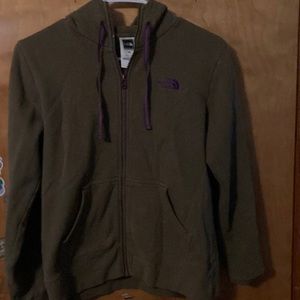 Green north face hoodie